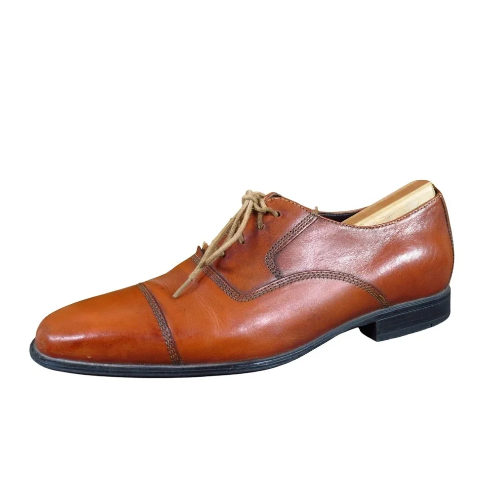 Cole Haan Jefferson Mens Cap Toe Oxford Size 8 Formal Office British Tan Leather